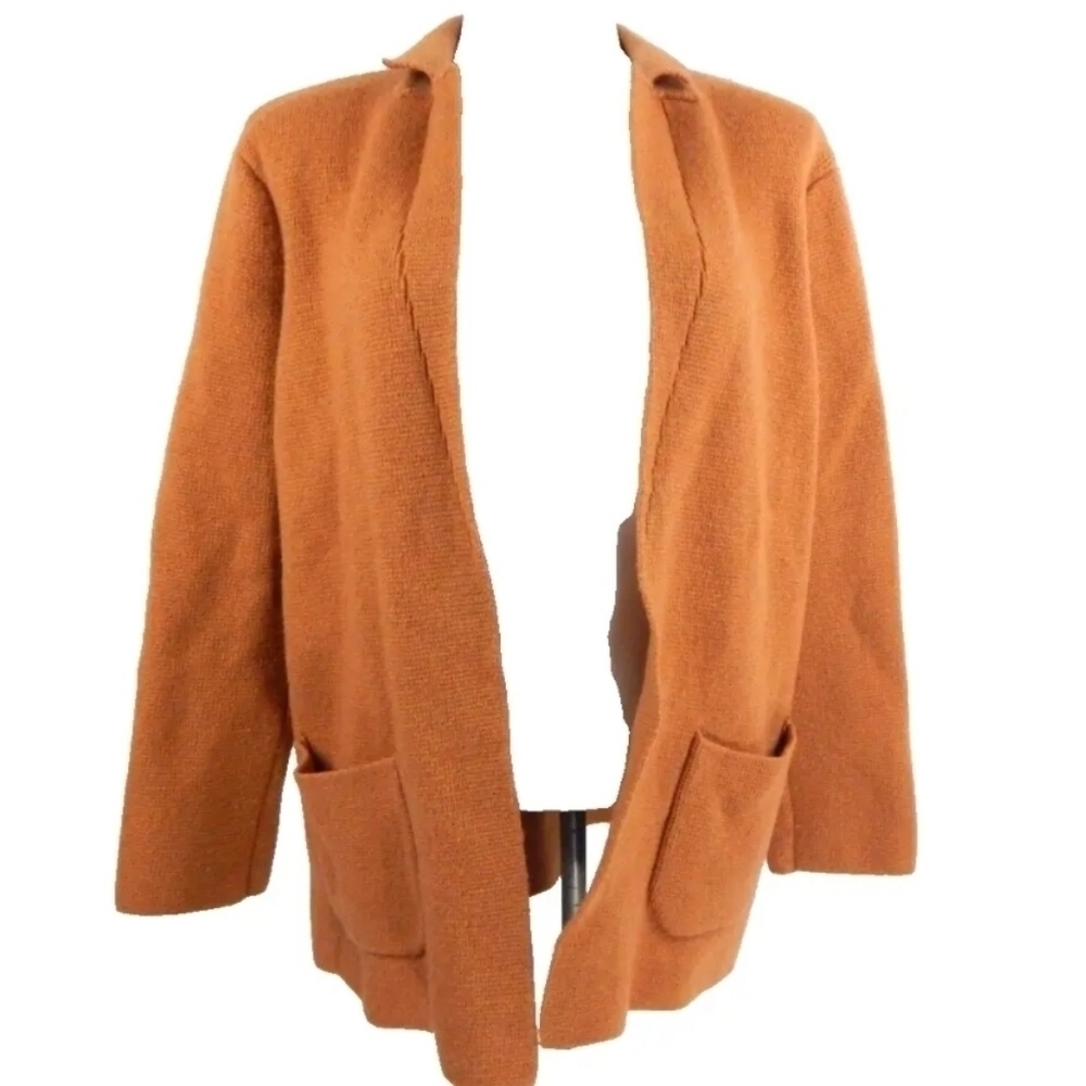 Talbots Camel Notch Collar Knit Sweater Blazer